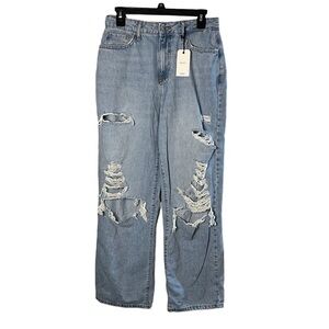 NWT Forever 21 Women’s 90’s Fit Loose Fit Relaxed Leg Distressed Jeans